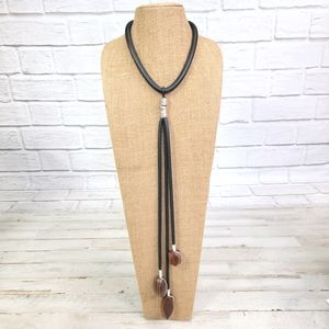 Total Design Statement Rubber/Wood Necklace